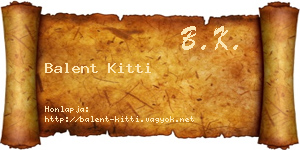 Balent Kitti névjegykártya